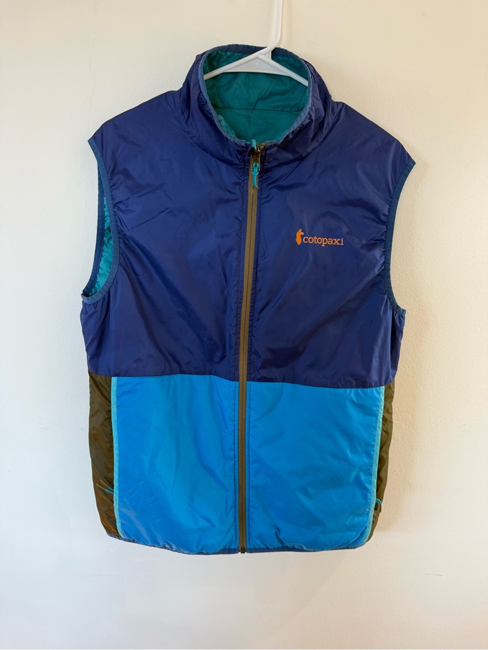 cotopaxi Colorblock Puffer Vest - Navy, Teal & Bright Blue